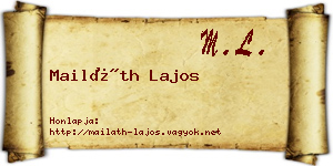 Mailáth Lajos névjegykártya